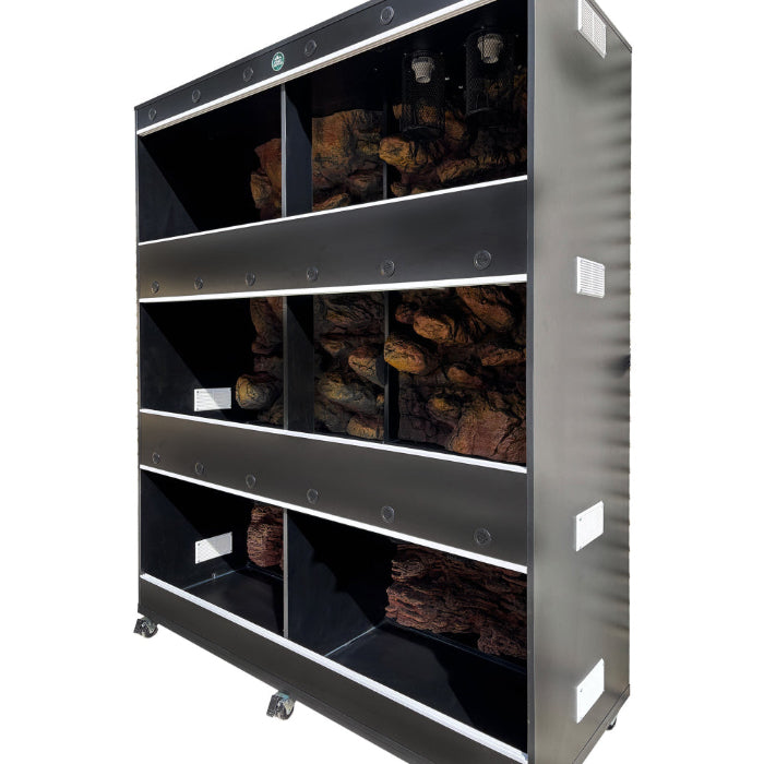 Reptile enclosure available at Sydney Reptiles, designed to provide a safe and comfortable habitat for various reptiles. Ideal for Bearded Dragons, Snakes, Bluetongue Lizards, and Monitor Lizards, this high-quality enclosure offers ample space, proper ventilation, and secure locking systems to meet the needs of your pet. Perfect for creating an environment that supports your reptiles' natural behavior and health