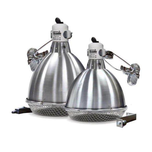 Reptile heat light available at Sydney Reptiles, designed to provide essential warmth for reptiles like Bearded Dragons, Snakes, Bluetongue Lizards, and Monitor Lizards. This high-quality heat source helps regulate your pet's body temperature, promoting healthy digestion and overall well-being. Perfect for creating a suitable basking spot and enhancing your reptiles' habitat with the right temperature range for their needs. Heat Cages prevent thermal Burns with snakes and other reptiles