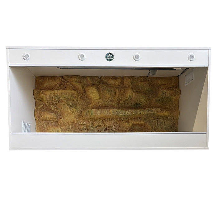 Reptile enclosure available at Sydney Reptiles, designed to provide a safe and comfortable habitat for various reptiles. Ideal for Bearded Dragons, Snakes, Bluetongue Lizards, and Monitor Lizards, this high-quality enclosure offers ample space, proper ventilation, and secure locking systems to meet the needs of your pet. Perfect for creating an environment that supports your reptiles' natural behavior and health