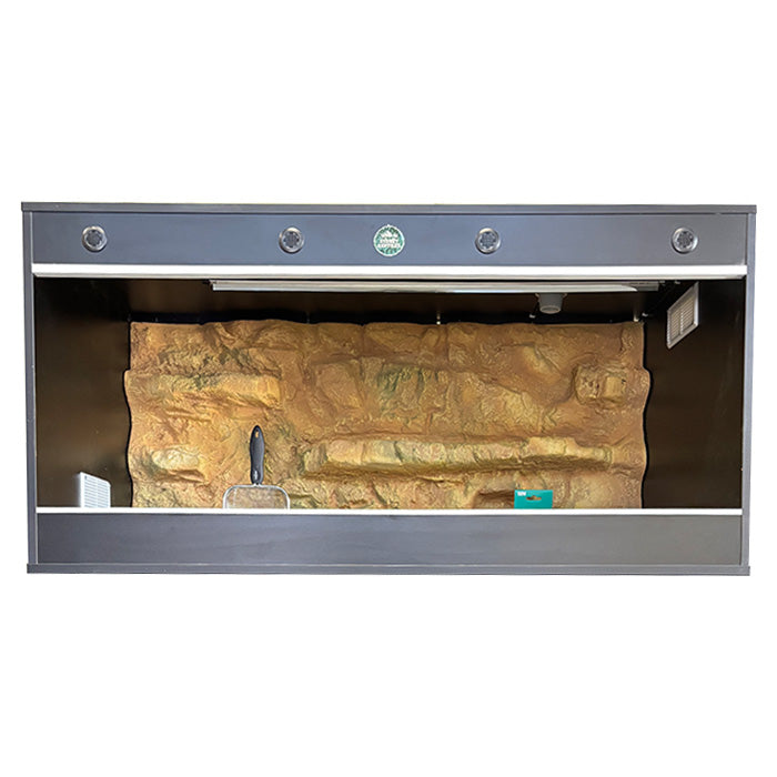 Reptile enclosure available at Sydney Reptiles, designed to provide a safe and comfortable habitat for various reptiles. Ideal for Bearded Dragons, Snakes, Bluetongue Lizards, and Monitor Lizards, this high-quality enclosure offers ample space, proper ventilation, and secure locking systems to meet the needs of your pet. Perfect for creating an environment that supports your reptiles' natural behavior and health