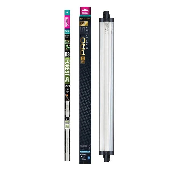 Reptile UVB lighting available at Sydney Reptiles, designed to provide essential ultraviolet light for reptiles such as Bearded Dragons, Snakes, Bluetongue Lizards, and Monitor Lizards. This high-quality UVB light helps regulate your pet's calcium metabolism, supports proper bone development, and promotes overall health by mimicking natural sunlight. Perfect for ensuring your reptiles receive the necessary UVB exposure for optimal well-being