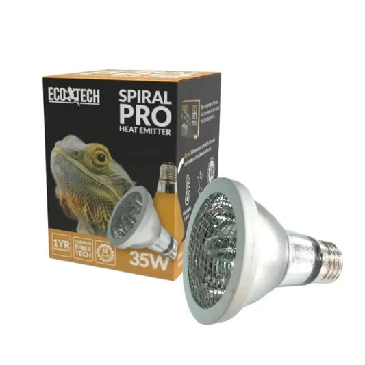 Reptile heat light available at Sydney Reptiles, designed to provide essential warmth for reptiles like Bearded Dragons, Snakes, Bluetongue Lizards, and Monitor Lizards. This high-quality heat source helps regulate your pet's body temperature, promoting healthy digestion and overall well-being. Perfect for creating a suitable basking spot and enhancing your reptiles' habitat with the right temperature range for their needs