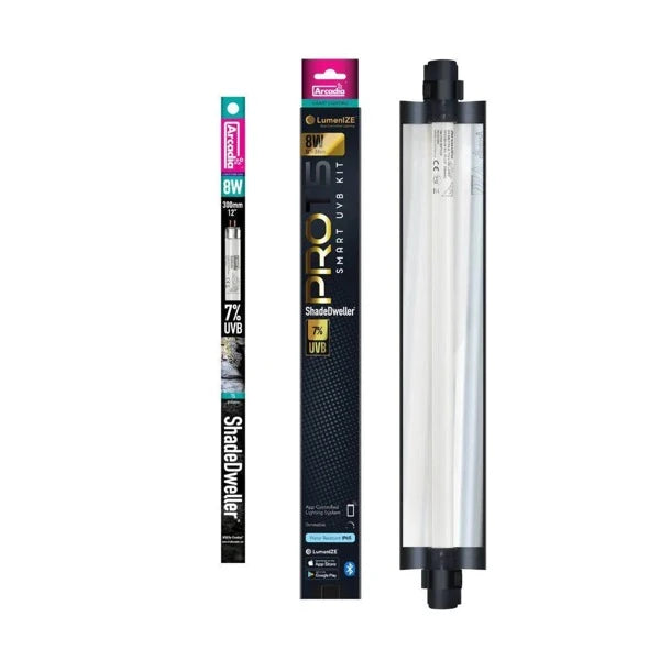 Reptile UVB lighting available at Sydney Reptiles, designed to provide essential ultraviolet light for reptiles such as Bearded Dragons, Snakes, Bluetongue Lizards, and Monitor Lizards. This high-quality UVB light helps regulate your pet's calcium metabolism, supports proper bone development, and promotes overall health by mimicking natural sunlight. Perfect for ensuring your reptiles receive the necessary UVB exposure for optimal well-being