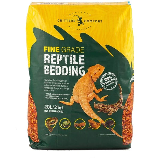 Reptile substrate available at Sydney Reptiles, ideal for creating a natural and comfortable habitat for Bearded Dragons, Snakes, Bluetongue Lizards, and Monitor Lizards. This high-quality bedding provides proper moisture control, encourages natural digging behavior, and helps maintain a clean and healthy environment. Perfect for use in terrariums and enclosures, ensuring your reptiles feel at home and thrive in their surroundings.