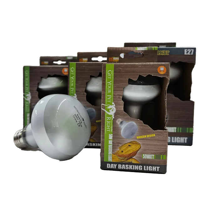 Reptile heat light available at Sydney Reptiles, designed to provide essential warmth for reptiles like Bearded Dragons, Snakes, Bluetongue Lizards, and Monitor Lizards. This high-quality heat source helps regulate your pet's body temperature, promoting healthy digestion and overall well-being. Perfect for creating a suitable basking spot and enhancing your reptiles' habitat with the right temperature range for their needs