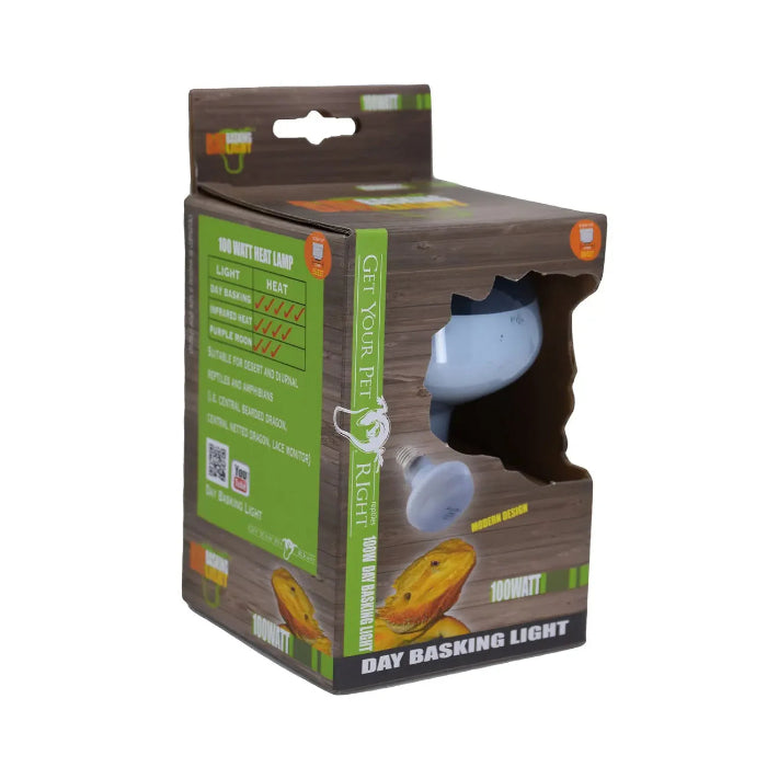 Reptile heat light available at Sydney Reptiles, designed to provide essential warmth for reptiles like Bearded Dragons, Snakes, Bluetongue Lizards, and Monitor Lizards. This high-quality heat source helps regulate your pet's body temperature, promoting healthy digestion and overall well-being. Perfect for creating a suitable basking spot and enhancing your reptiles' habitat with the right temperature range for their needs